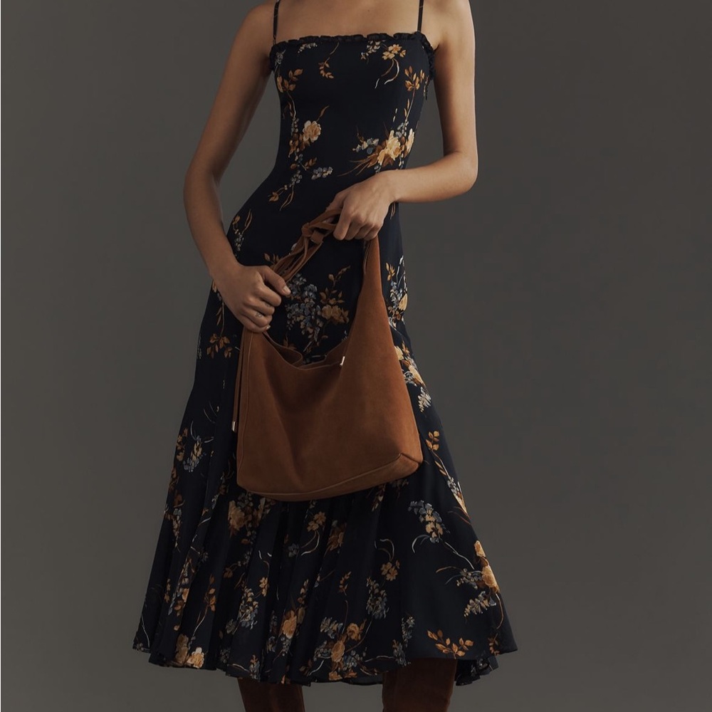 Reformation Navy Floral Dress